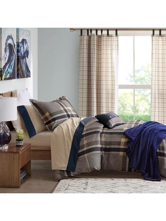 INTELLIGENT DESIGN - Robbie 7-Piece Bed-in-a-Bag Comforter Set NAVY