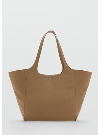 MANGO - Nylon Bag With Double Handles LIGHT BEIGE
