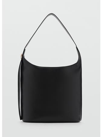 MANGO - Shopper Bag With Metallic Detail BLACK