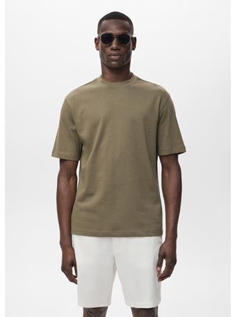 MANGO - 100% Cotton Relaxed-fit T-shirt KHAKI