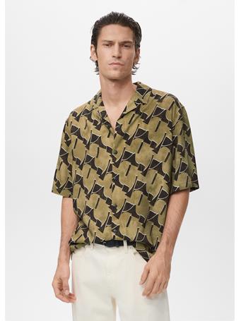 MANGO - Flowy Printed Shirt YELLOW