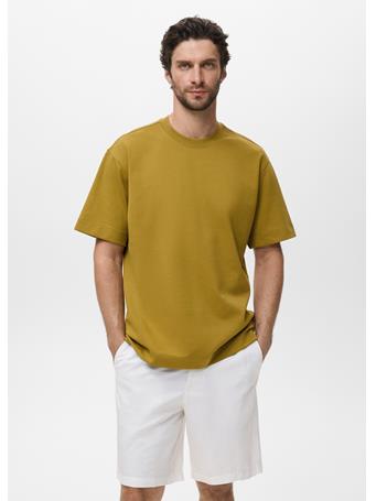 MANGO - Relaxed-fit Sweatshirt Fabric T-shirt YELLOW