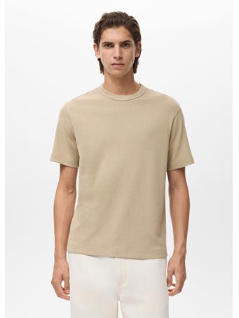 MANGO - Fine-knit T-shirt BEIGE