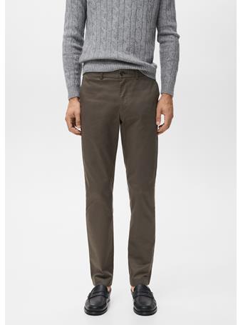 MANGO - Dublino Slim-fit Chino Pants DK BROWN
