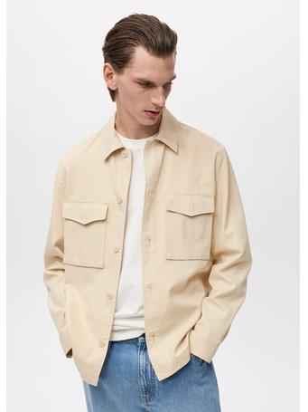 MANGO - Lyocell Cotton Jacket With Pockets BEIGE
