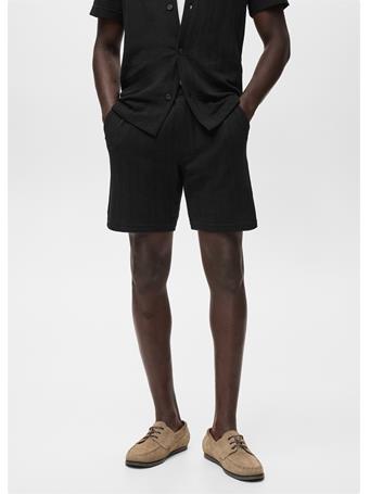 MANGO - Structured Knitted Shorts BLACK