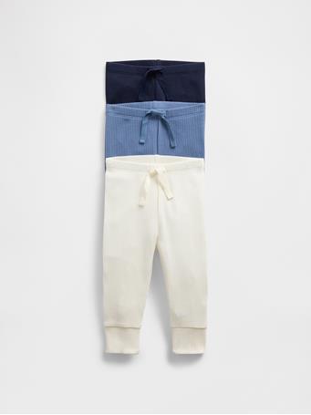 GAP - Baby First Favorites TinyRib Pants (3-Pack) BAINBRIDGE BLUE