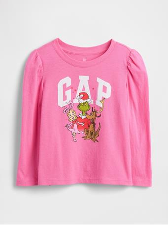 GAP - Dr. Seuss Puff Sleeve Logo T-Shirt SP HOLIDAY GRINCH