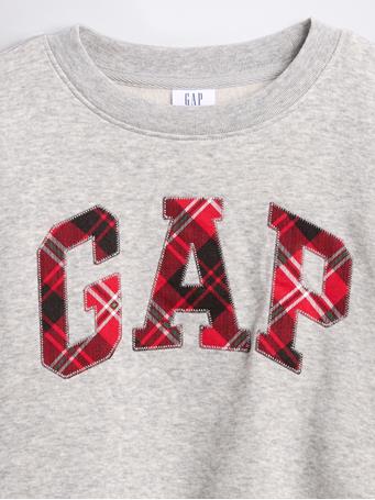 GAP - Kids Oversized Gap Graphic Sweatshirt RED PLAID