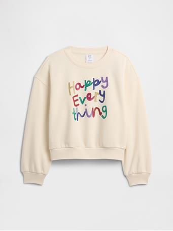 GAP - Kids Oversized Gap Graphic Sweatshirt IVORY FROST