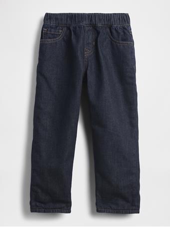 GAP - Baby & Toddler Flannel-Lined Baggy Jeans DARK WASH