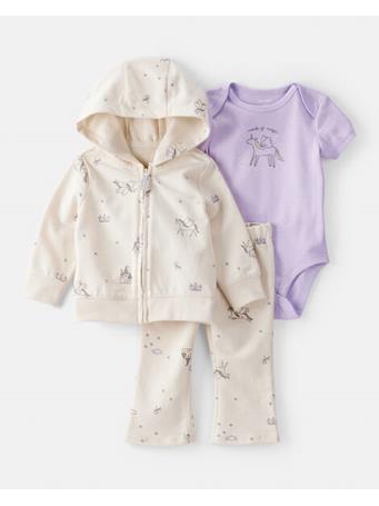 CARTERS - Baby 3-Piece Fantasy Print Little Jacket Set IVORY