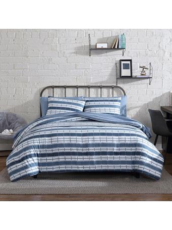 PERRY ELLIS - Caleb Bed in a Bag 5-Piece Reversible Set NAVY