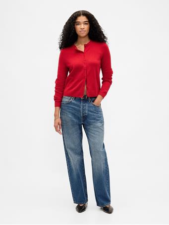GAP - CashSoft Crop Cardigan MODERN RED