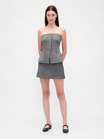 GAP - Herringbone Mini Skort GREY HERRINGBONE