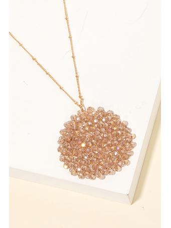 ANARCHY STREET - Beaded Circle Disc Pendant Long Necklace TAB