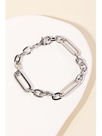 ANARCHY STREET - Hoop And Oval Chain Link Bracelet SILVER