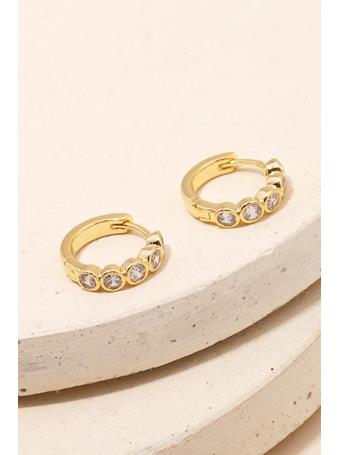 ANARCHY STREET - Small Round Studded Huggie Earrings GOLD