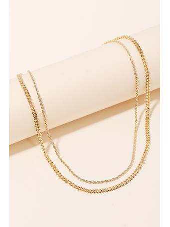 ANARCHY STREET - Rope And Curb Chain Layered Necklace GOLD