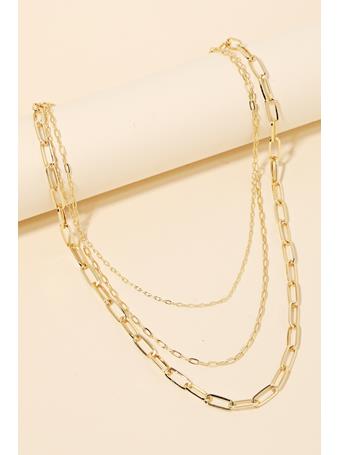 ANARCHY STREET - Triple Oval Chain Link Necklace GOLD