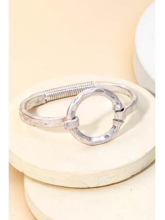 ANARCHY STREET - Hammered Circle Bangle Bracelet SILVER