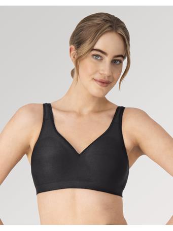 HANES - Comfort Evolution Women’s Wireless T-Shirt Bra with SmoothTec Band BLACK