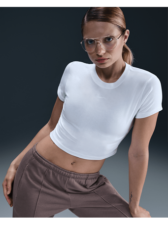 NIKE - Sportswear Chill Knit Women's Cropped T-Shirt WHITE