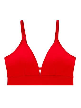 HANES - Originals Women's SuperSoft Longline Triangle Bralette SHELTON RED