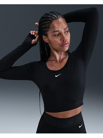 NIKE - Pro Women's Dri-FIT Cropped Long-Sleeve Top BLACK