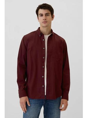 GAP - Stretch Poplin Men's Shirt TUSCAN RED V2