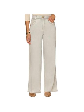 DEMOCRACY - "Ab”solution Skyrise Double Yoke Front Panel Wide Leg Jeans LIGHT GREY