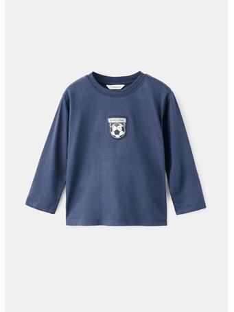 MANGO - Embroidered Printed T-shirt DARK BLUE