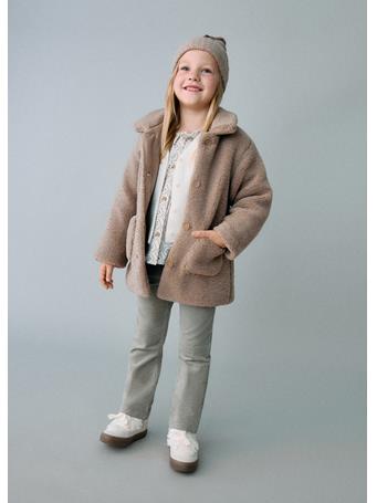 MANGO - Shearling-effect Coat BROWN