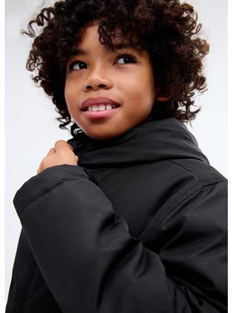 MANGO - Hooded Coat BLACK