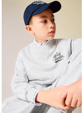 MANGO - Printed Cotton Sweatshirt MED GRAY