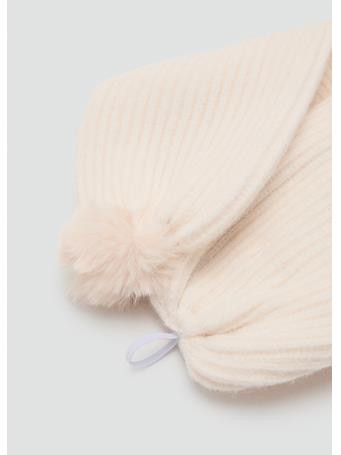 MANGO - Pompom Knit Scarf IVORY