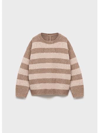 MANGO - Knit Striped Sweater BROWN