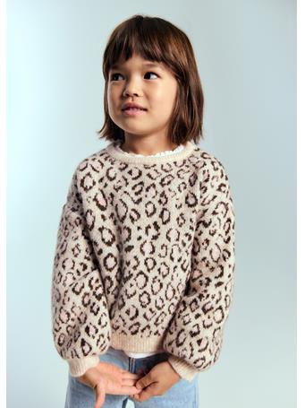MANGO - Leopard-print Knitted Sweater IVORY