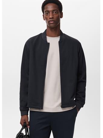 MANGO - Comfort Stretch Zip-up Hoodie NAVY