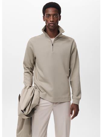MANGO - Regular-fit Technical Zip-up Sweatshirt LGH GREY