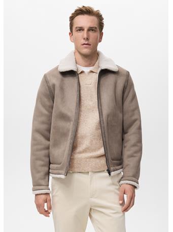 MANGO - Double Face Jacket With Sheepskin Details OLIVE