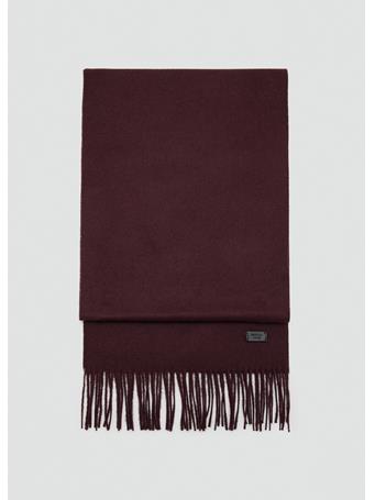 MANGO - Plain Fringed Scarf MAROON