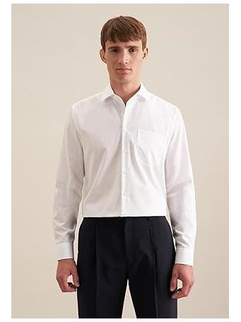SEIDENSTICKER - Long Sleeve Formal Shirt Dress Shirt 01 WHITE