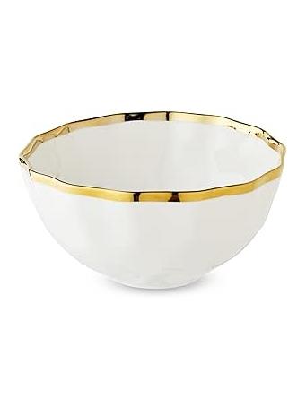CERTIFIED INTERNATIONAL - Regency Gold 24-Ounce Porcelain Cereal Bowls WHITE/GOLD