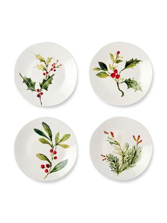 THE RUSTIC MARKET - Holly and Vines Dessert Plate WHITE