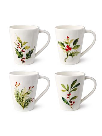 THE RUSTIC MARKET - Holly and Vines Mug WHITE