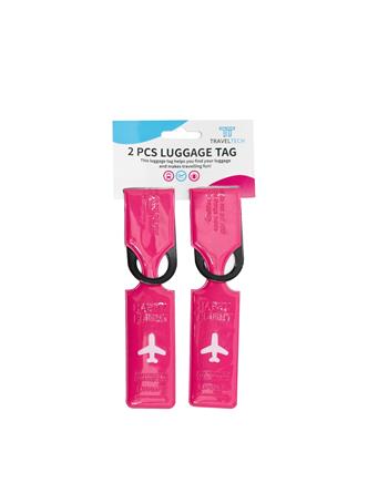 BH LUGGAGE - TravelTech 2-Piece PVC Luggage Tag MED PINK