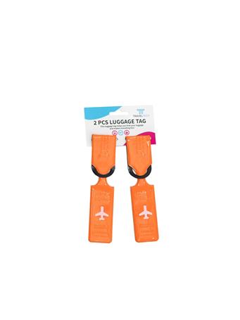 BH LUGGAGE - TravelTech 2-Piece PVC Luggage Tag ORANGE