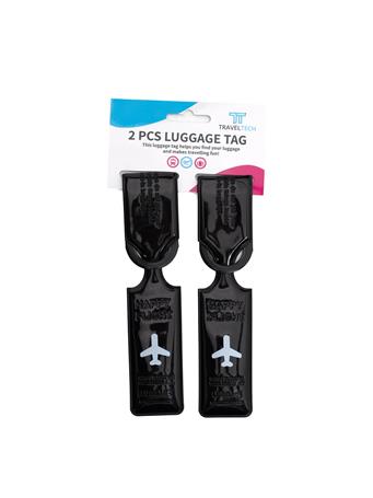 BH LUGGAGE - TravelTech 2-Piece PVC Luggage Tag BLACK