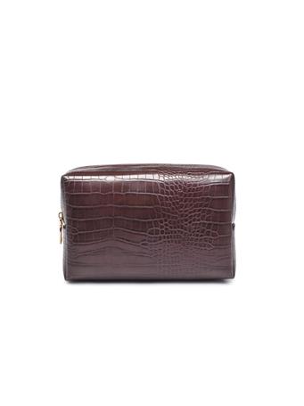 URBAN EXPRESSIONS - Croc Chic Cosmetic Pouch CHOCOLATE
